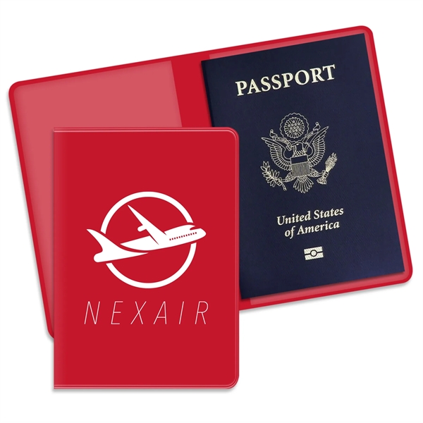 Dual pocket passport holder case made of vinyl, measuring 5.18"H x... from ASI 54040 Fey Promo