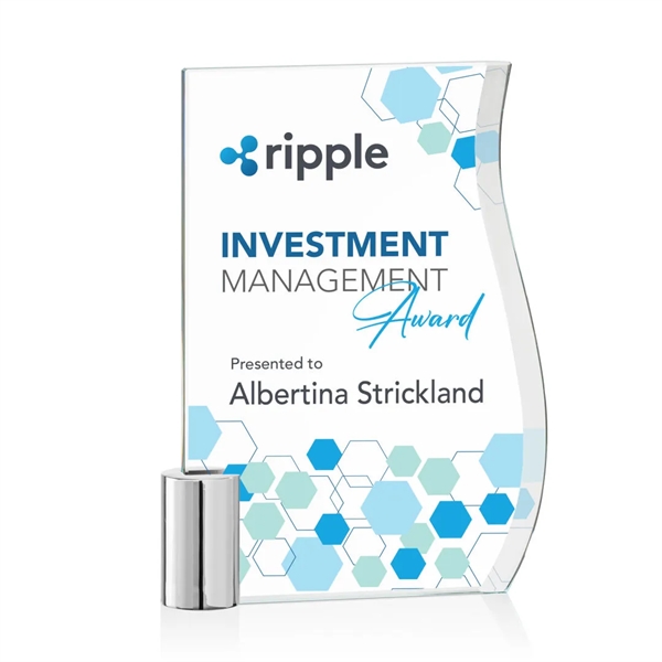 The Starfire Crystal Holbrook VividPrint™ Award features a subtle S-curved beveled... from ASI 84592 St Regis Group / St Regis