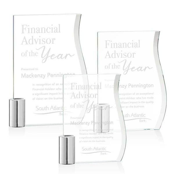 The Starfire Crystal Holbrook Award features a subtle S-curved beveled edge... from ASI 84592 St Regis Group / St Regis