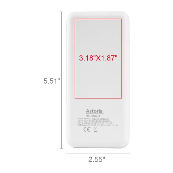Astoria USB C Quick Charge Power Bank 20000... from ASI 90154 Sunjoy Group Inc