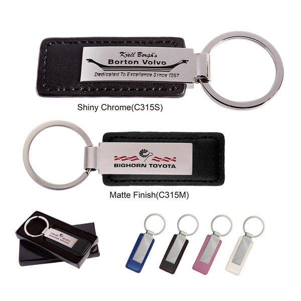 Leatherette with rectangular metal key tag.... from ASI 41511 Brainchild USA Inc / BrainChild Gift Club