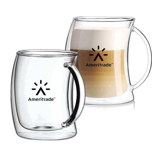 13.5 oz. Caleo Double Wall Glass Mugs... from ASI 80060 VisionUSA