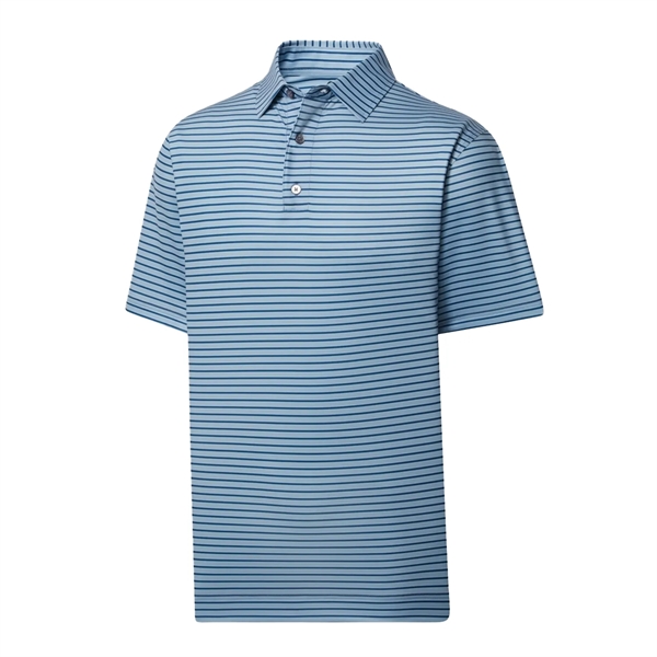 Men's pinstripe golf polo with moisture wicking, anti-microbial and UV protecting... from ASI 57653 Gold Bond