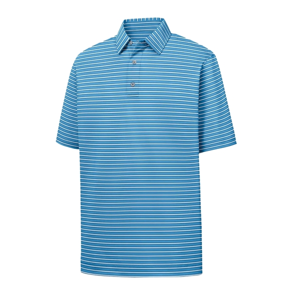 Men's pinstripe golf polo with moisture wicking, anti-microbial and UV protecting... from ASI 57653 Gold Bond