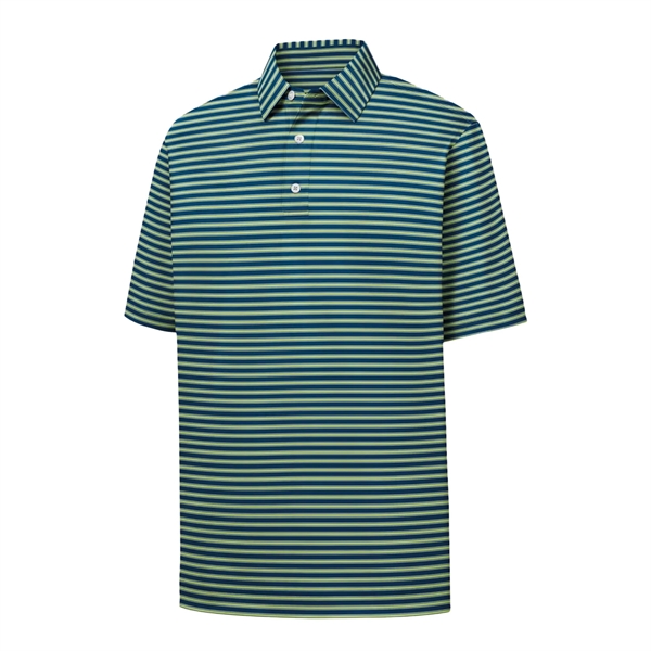 Men's pinstripe golf polo with moisture wicking, anti-microbial and UV protecting... from ASI 57653 Gold Bond
