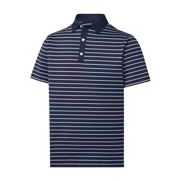 Men's pinstripe golf polo with moisture wicking, anti-microbial and UV protecting... from ASI 57653 Gold Bond