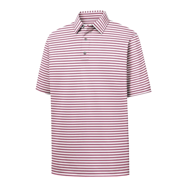 Men's pinstripe golf polo with moisture wicking, anti-microbial and UV protecting... from ASI 57653 Gold Bond