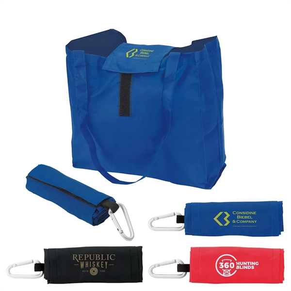Carabiner Hook Foldable Tote Bag... from ASI 31517 Admart Products / Admart Line