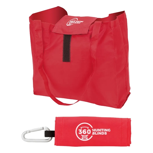 Carabiner Hook Foldable Tote Bag... from ASI 31517 Admart Products / Admart Line