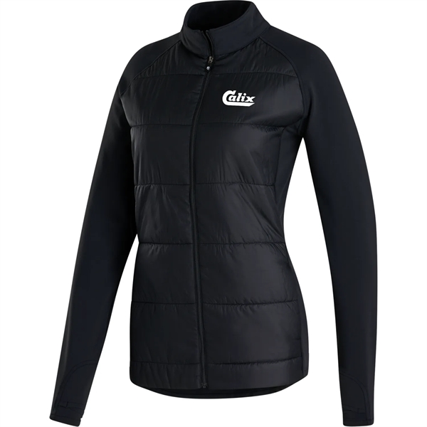 Women's jacket with woven panels, front zipper, and side pockets.... from ASI 57653 Gold Bond