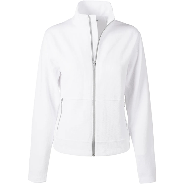 Women's jacket with pill and snag resistance, UPF50+ protection, zipper, and... from ASI 57653 Gold Bond