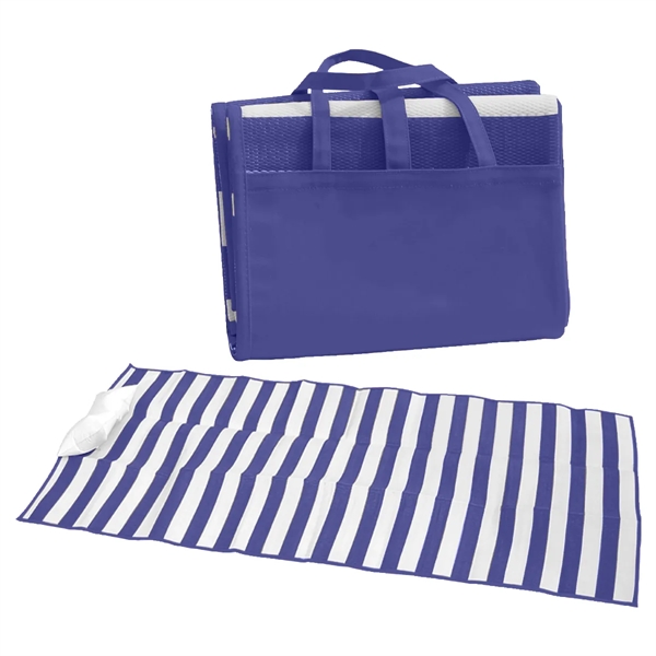 Beach mat with inflatable pillow made of tubular polypropylene material.... from ASI 61125 Hit Promotional Products / Hit®