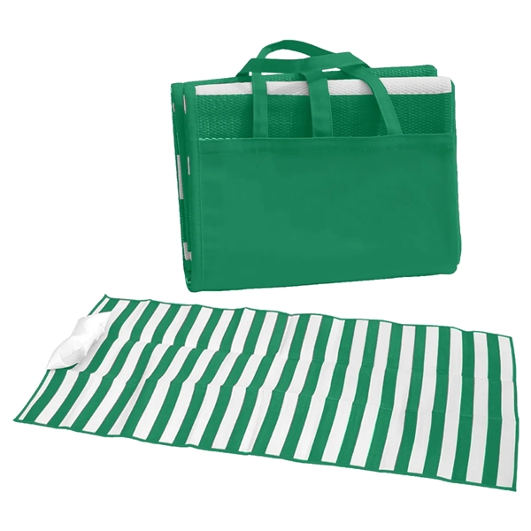 Beach mat with inflatable pillow made of tubular polypropylene material.... from ASI 61125 Hit Promotional Products / Hit®