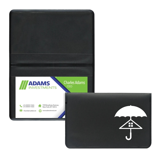 Vinyl business card case measuring 2.62"H x 4.12"W with a fold-over... from ASI 54040 Fey Promo