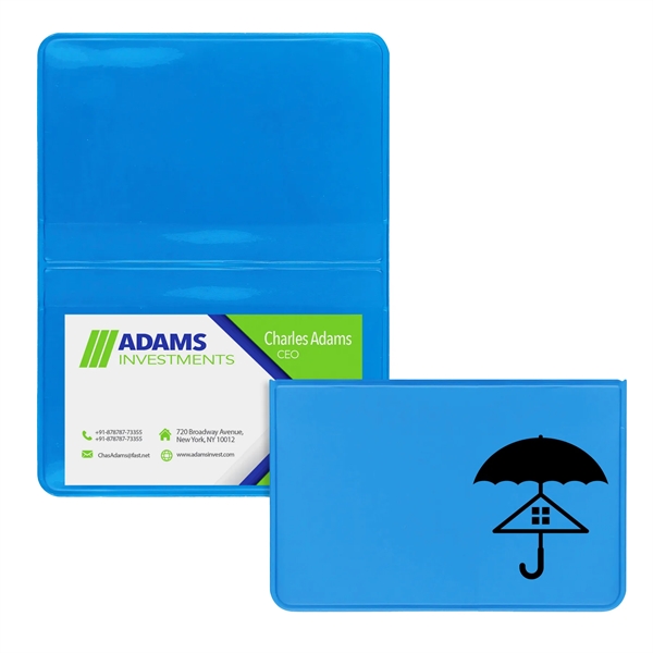 Vinyl business card case measuring 2.62"H x 4.12"W with a fold-over... from ASI 54040 Fey Promo