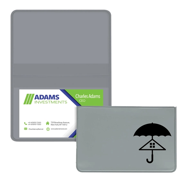 Vinyl business card case measuring 2.62"H x 4.12"W with a fold-over... from ASI 54040 Fey Promo