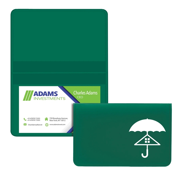 Vinyl business card case measuring 2.62"H x 4.12"W with a fold-over... from ASI 54040 Fey Promo