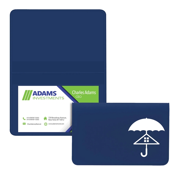 Vinyl business card case measuring 2.62"H x 4.12"W with a fold-over... from ASI 54040 Fey Promo
