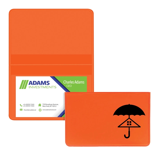 Vinyl business card case measuring 2.62"H x 4.12"W with a fold-over... from ASI 54040 Fey Promo