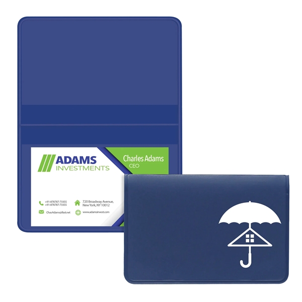 Vinyl business card case measuring 2.62"H x 4.12"W with a fold-over... from ASI 54040 Fey Promo