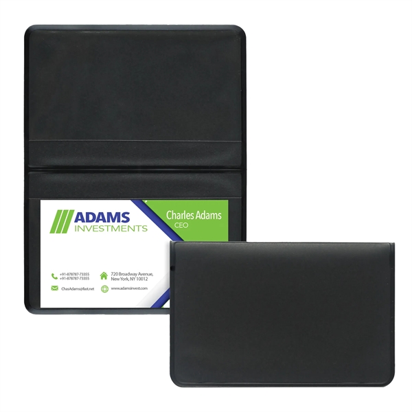 Vinyl business card case measuring 2.62"H x 4.12"W with a fold-over... from ASI 54040 Fey Promo