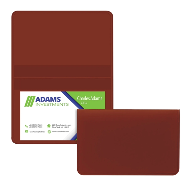 Vinyl business card case measuring 2.62"H x 4.12"W with a fold-over... from ASI 54040 Fey Promo