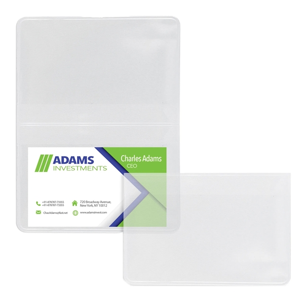 Vinyl business card case measuring 2.62"H x 4.12"W with a fold-over... from ASI 54040 Fey Promo