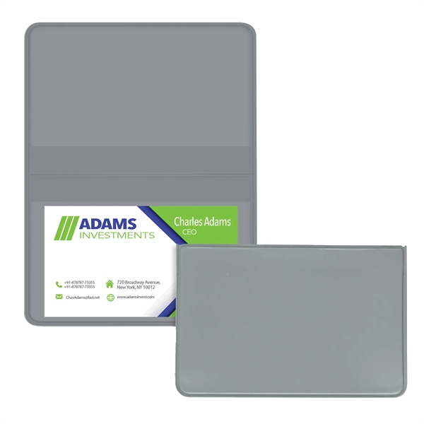 Vinyl business card case measuring 2.62"H x 4.12"W with a fold-over... from ASI 54040 Fey Promo