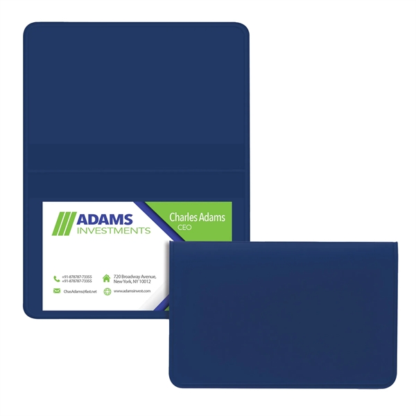 Vinyl business card case measuring 2.62"H x 4.12"W with a fold-over... from ASI 54040 Fey Promo