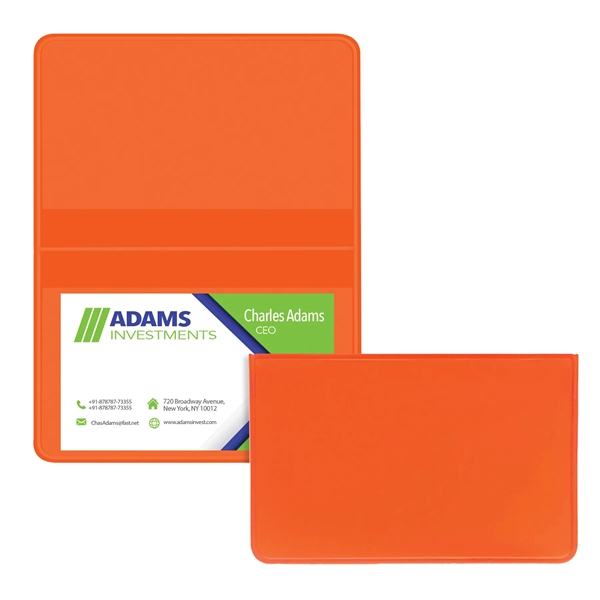 Vinyl business card case measuring 2.62"H x 4.12"W with a fold-over... from ASI 54040 Fey Promo