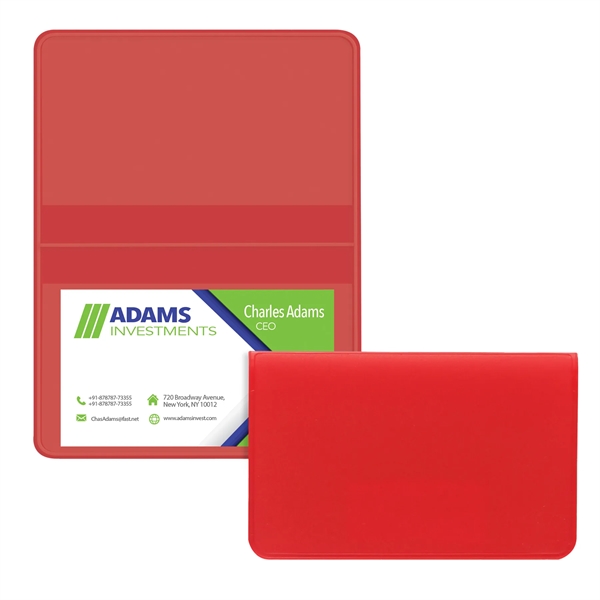 Vinyl business card case measuring 2.62"H x 4.12"W with a fold-over... from ASI 54040 Fey Promo