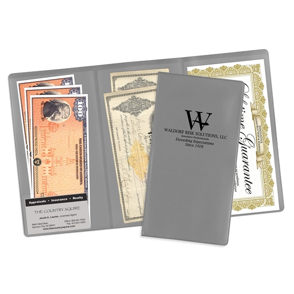 3-pocket policy wallet made of vinyl and measuring 9.31"H x 4.87"W... from ASI 54040 Fey Promo