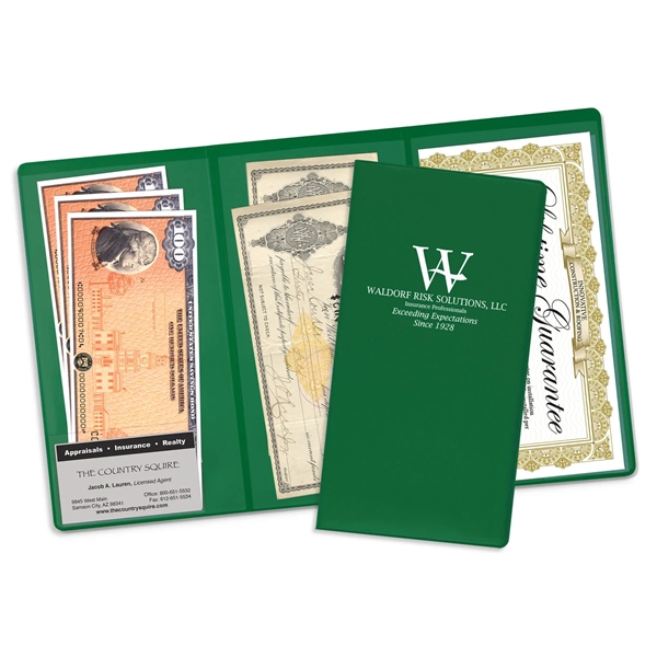 3-pocket policy wallet made of vinyl and measuring 9.31"H x 4.87"W... from ASI 54040 Fey Promo