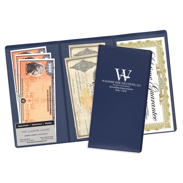 3-pocket policy wallet made of vinyl and measuring 9.31"H x 4.87"W... from ASI 54040 Fey Promo