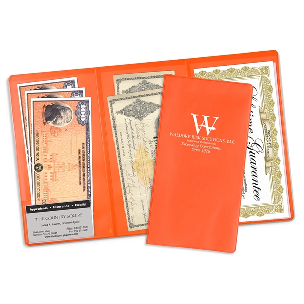 3-pocket policy wallet made of vinyl and measuring 9.31"H x 4.87"W... from ASI 54040 Fey Promo