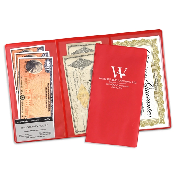 3-pocket policy wallet made of vinyl and measuring 9.31"H x 4.87"W... from ASI 54040 Fey Promo