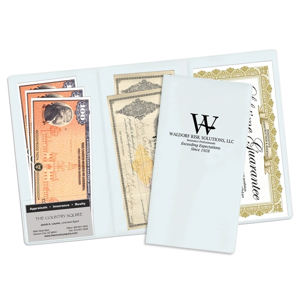 3-pocket policy wallet made of vinyl and measuring 9.31"H x 4.87"W... from ASI 54040 Fey Promo