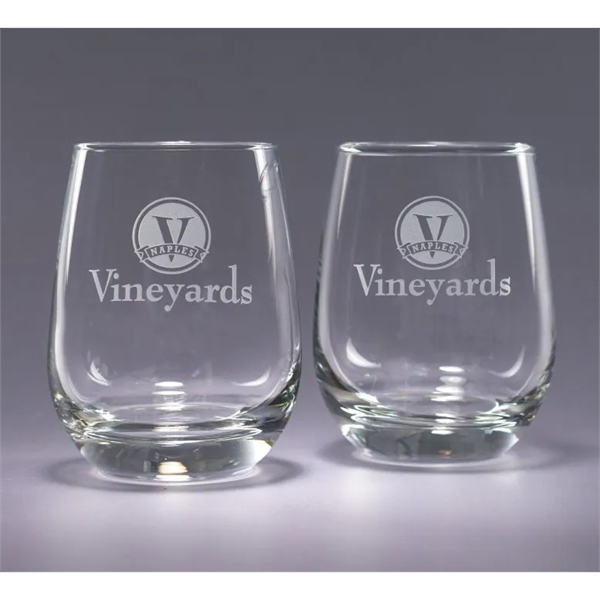 Set of two 4.5" x 3.25" 15.5-ounce stemless wine glasses in... from ASI 62985 J. Charles