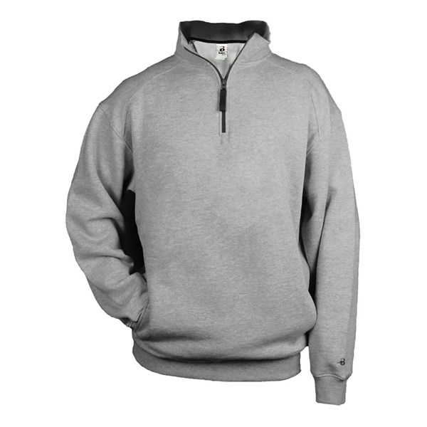 Quarter-zip pullover made of ring-spun cotton/polyester fleece featuring a hidden tunnel... from ASI 84358 S&S Activewear