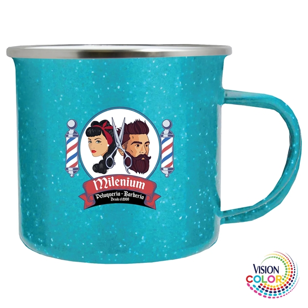 17 oz. Campfire mug; made of premium quality enamel steel... from ASI 80060 VisionUSA