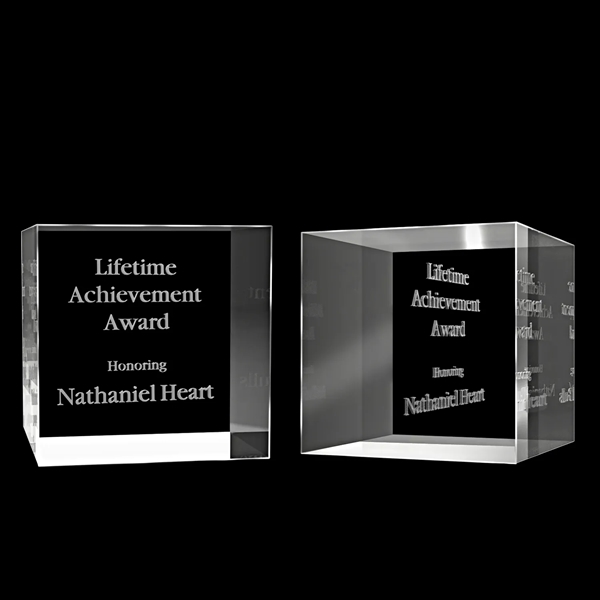3" x 3" x 3" 2D award made of optical crystal... from ASI 93986 Visions/Awardcraft
