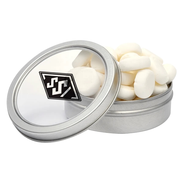Round tin with candy filling.... from ASI 61125 Hit Promotional Products