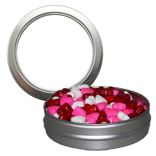 Round tin with candy filling.... from ASI 61125 Hit Promotional Products