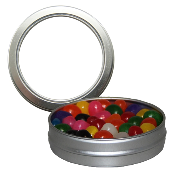 Round tin with candy filling.... from ASI 61125 Hit Promotional Products