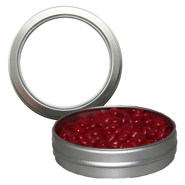 Round tin with candy filling.... from ASI 61125 Hit Promotional Products