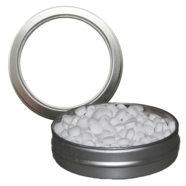 Round tin with candy filling.... from ASI 61125 Hit Promotional Products