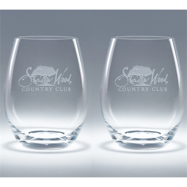 Two piece 15.25 oz Elite White Wine Stemless Glass set made... from ASI 62985 J. Charles