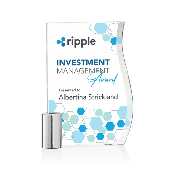 The Starfire Crystal Holbrook VividPrint™ Award features a subtle S-curved beveled... from ASI 84592 St Regis Group / St Regis