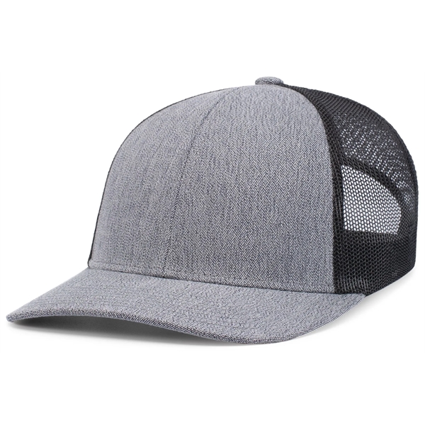 Melange Heather Low-Profile Trucker with adjustable snapback closure.... from ASI 37461 Augusta Sportswear / Pacific Headwear