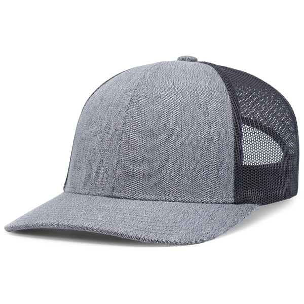 Melange Heather Low-Profile Trucker with adjustable snapback closure.... from ASI 37461 Augusta Sportswear / Pacific Headwear